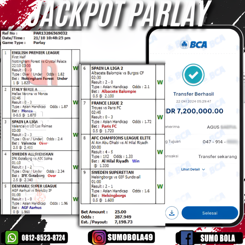 INFO KEMENANGAN SUMO BOLA 22 OCTOBER 2024