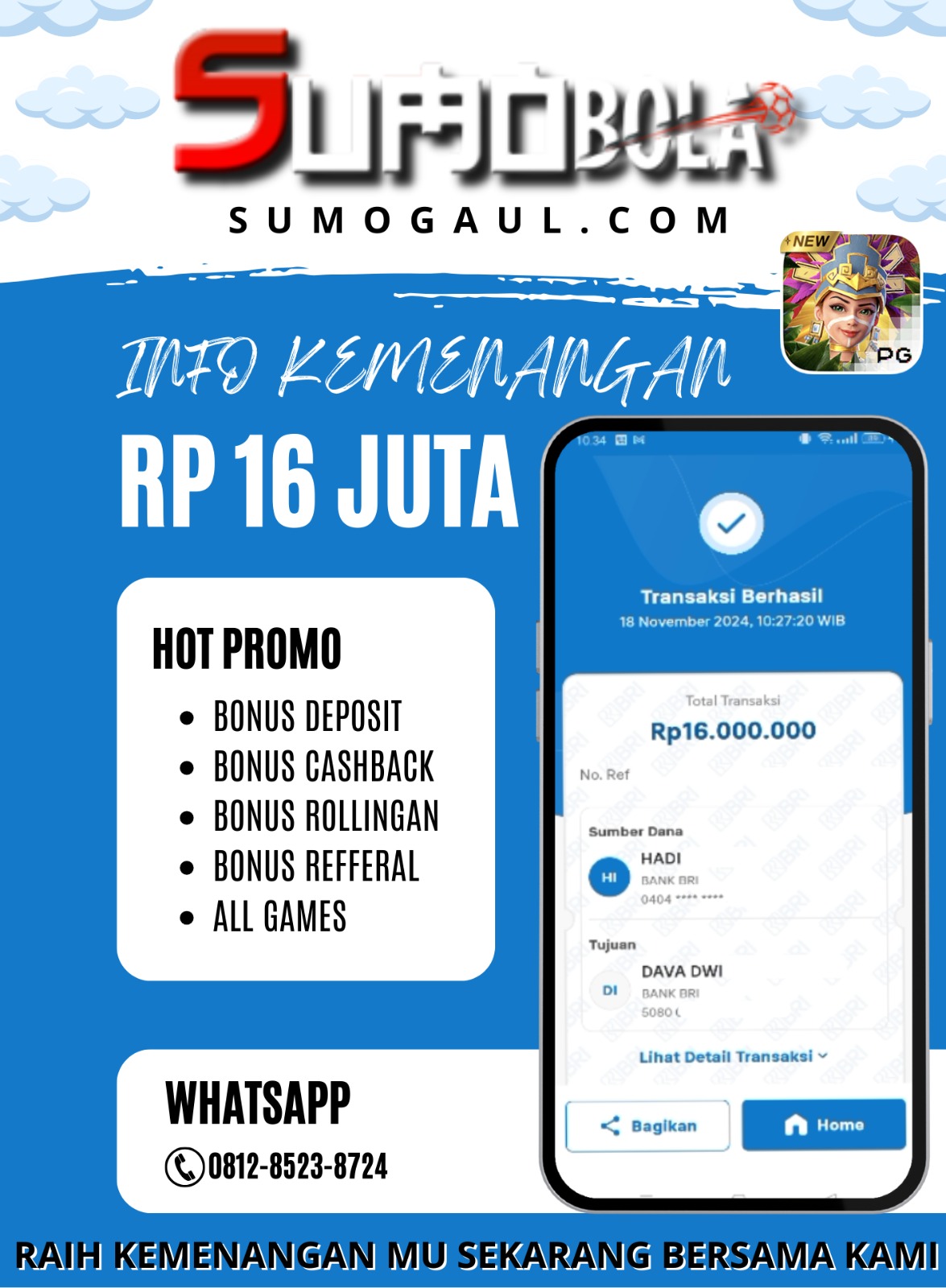 INFO KEMENANGAN SUMO BOLA 18 NOVEMBER 2024