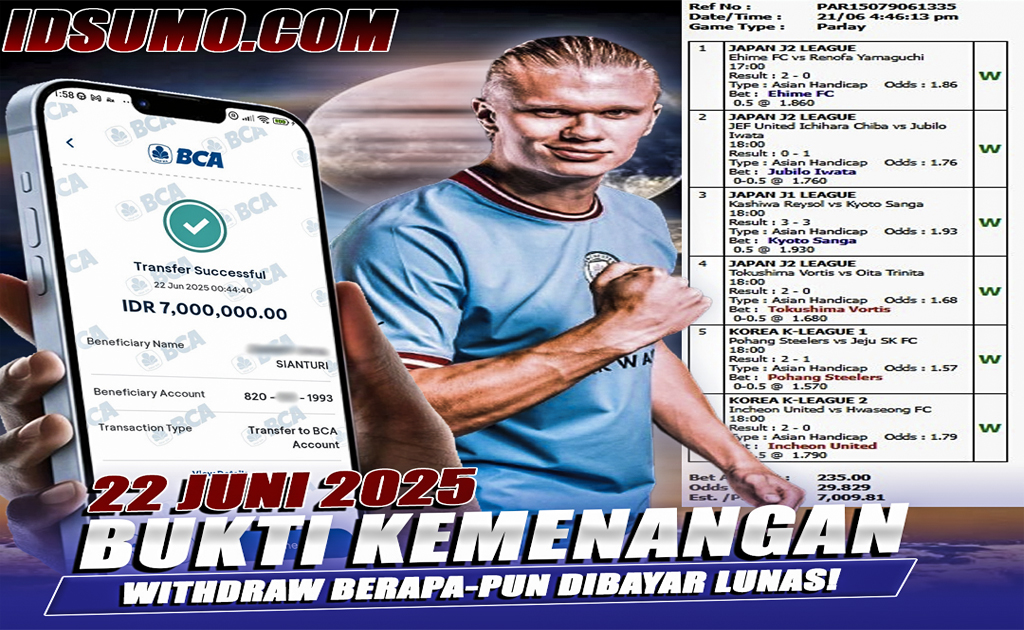 INFO KEMENANGAN SUMO BOLA 22 JUNI 2025