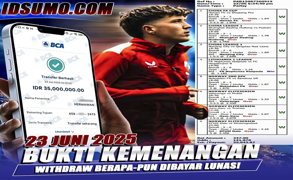 INFO KEMENANGAN SUMO BOLA 23 JUNI 2025