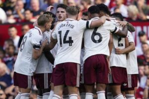 Pemain Arsenal pada laga pekan ke-1 Premier League 2025/2026 lawan Manchester United, Minggu (17/8) malam WIB (c) AP/Dave Thompson