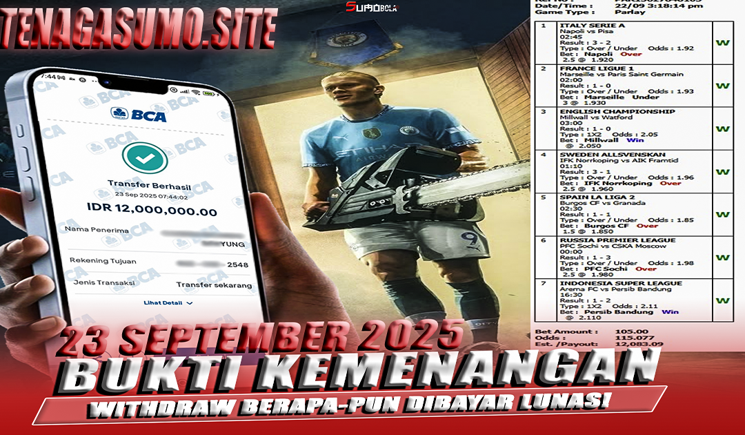 INFO KEMENANGAN SUMO BOLA 23 SEPTEMBER 2025