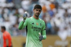 Kiper Real Madrid, Thibaut Courtois. (c) AP Photo/Nell Redmond
