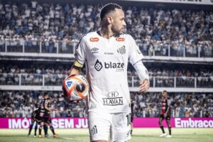 Aksi Neymar bersama Santos pada laga melawan Botafogo pada Kamis (6/2/2025) pagi WIB (c) Ofisial X Santos/@SantosFC