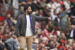 Ruben Amorim pada laga pekan ke-3 Premier League 2025/2026 antara Manchester United vs Burnley (c) AP Photo/Ian Hodgson