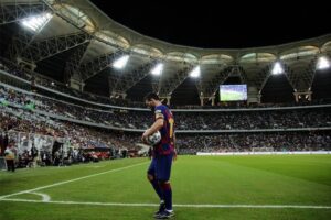 Kapten Barcelona, Lionel Messi. (c) AP Photo