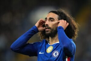 Bek sayap kiri Chelsea, Marc Cucurella. (c) AP Photo/Kin Cheung