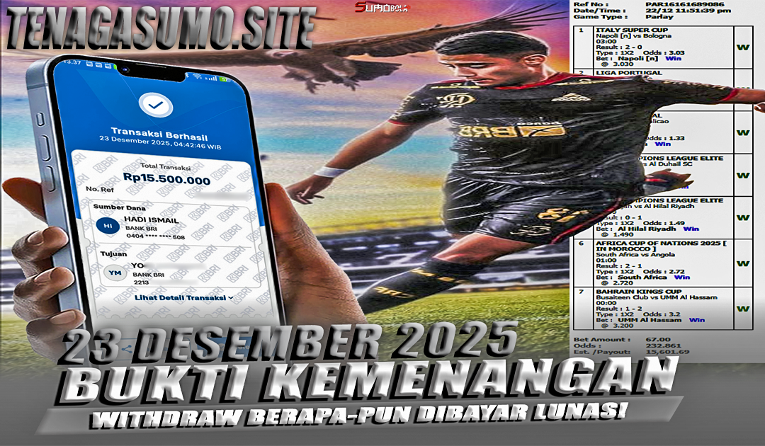 INFO KEMENANGAN SUMO BOLA 23 DESEMBER 2025
