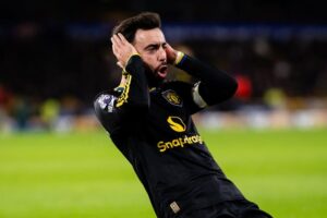 Selebrasi Bruno Fernandes usai membobol gawang Wolverhampton (c) MUFC Official