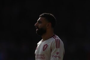 Mohamed Salah di laga Nottingham Forest vs Liverpool, Minggu (22/02/2026). (c) AP Photo/Dave Shopland
