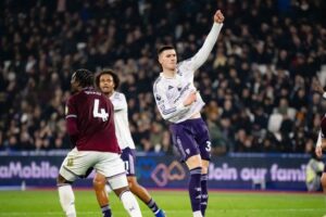 Ekspresi Benjamin Sesko usai membobol gawang West Ham, Rabu (11/2/2026) (c) Premier League Official