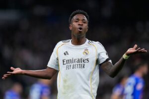 Winger Real Madrid, Vinicius Junior (c) AP Photo/Manu Fernandez